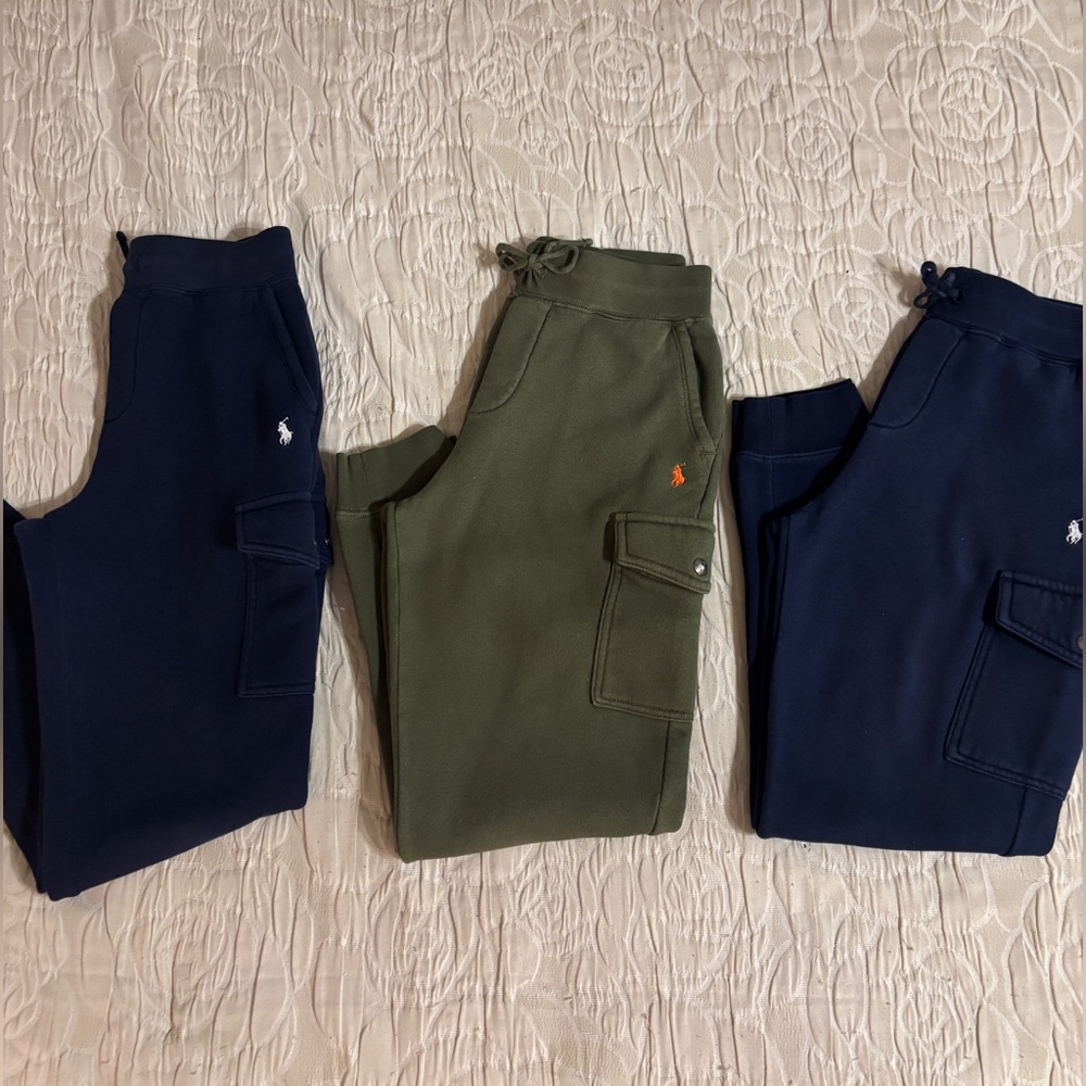* BUNDLE * Polo Ralph Lauren Cargo Jogger Pants (3 Pairs) Boys Size: M (10/12)